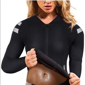 Neoprene Workout Fat Burner Zip Up Small New
